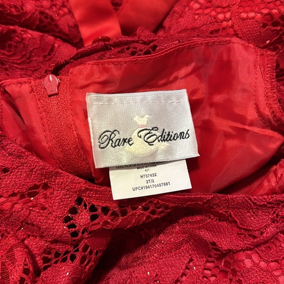 Red Lace Holiday Dress by Rare Editions - Size 2T - Picture 8 of 9